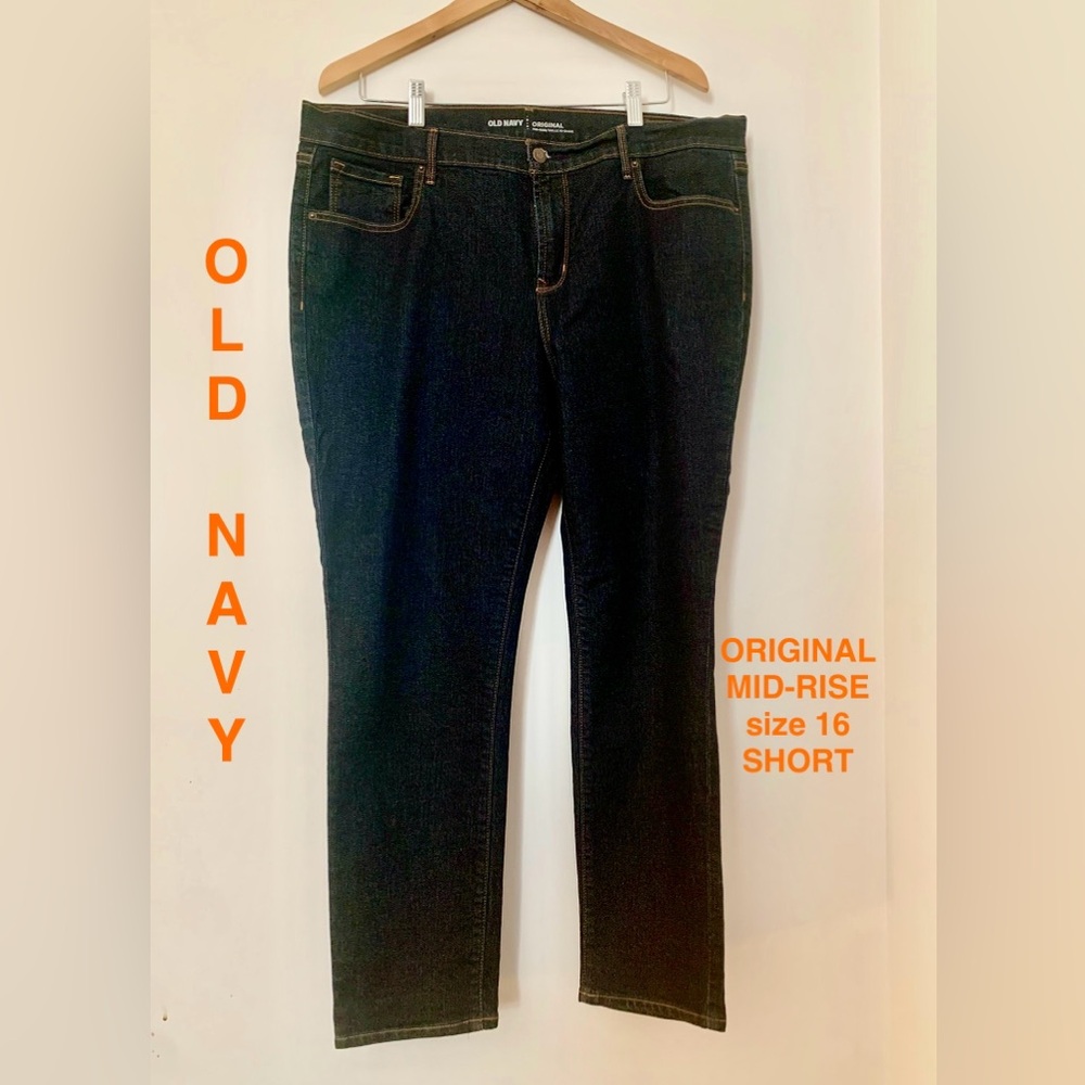 OLD NAVY Original Fit Mid-Rise Blue Jeans SHORT size 16
